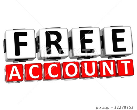 3D Free Account Button Click Here Block Text 32279352