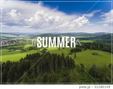 Aerial view of the summertime in mountains. 32280149