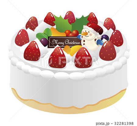 ホールケーキ クリスマスデコレーション1のイラスト素材 32281398 Pixta