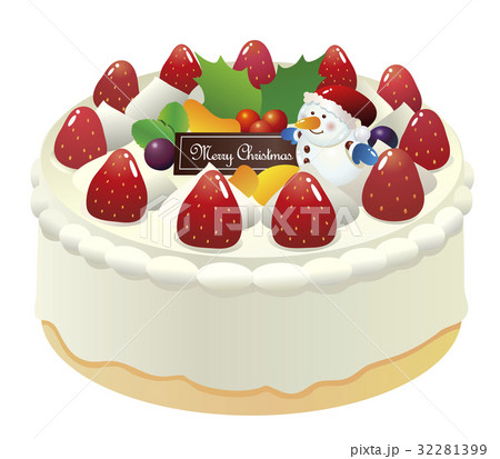 ホールケーキ クリスマスデコレーション2のイラスト素材