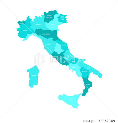 Map of Italy - 20 administrative regions Map of Italy - 20 administrative regions 32282389
