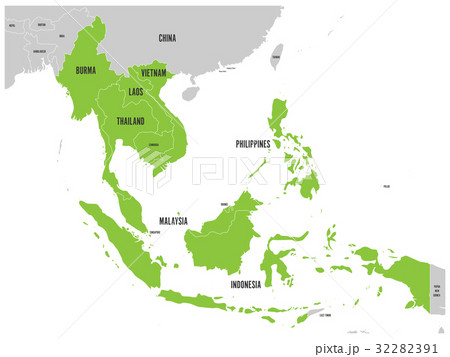 ASEAN Economic Community, AEC, map. 32282391