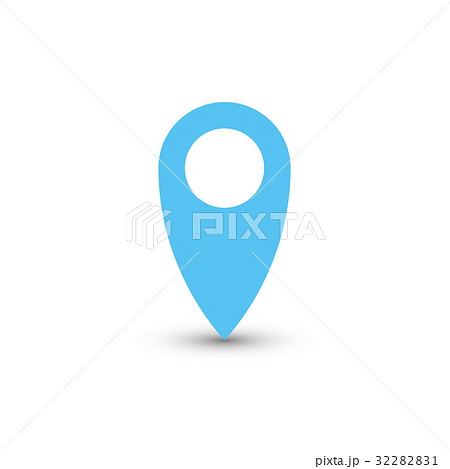 Blue map pointer with dropped shadow 32282831