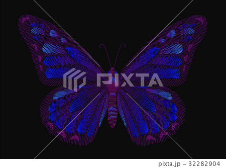 embroidery butterfly design for clothing.  32282904