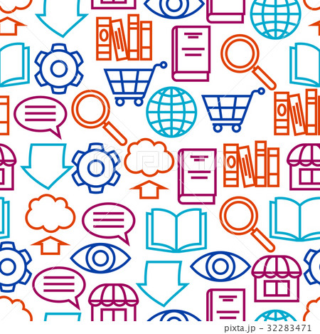 Digital library seamless pattern. E-books, reading 32283471