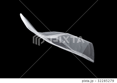 wedding white Bridal veil isolated on black 32285279