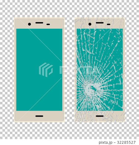 画面の割れたスマホ 32285527