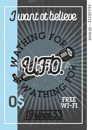 Color vintage UFO banner 32285744