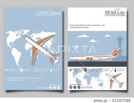 Aviation flyers set with airplane Aviation flyers set with airplane 32287086