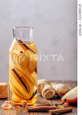 Water Flavored with Pear, Ginger and Cinnamon. Water Flavored with Pear, Ginger and Cinnamon. 32288019
