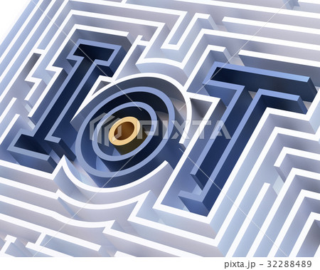 迷宮に組み込まれている「IoT」文字。モノのインターネットのコンセプト 32288489