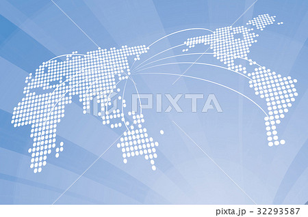 世界進出 地図とライン 32293587