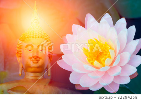 lotus with buddha. Asian Thailand culture buddhist lotus with buddha. Asian Thailand culture buddhist 32294258