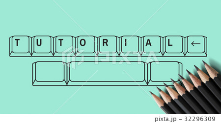Online education pencil and keyboard graphic Online education pencil and keyboard graphic 32296309
