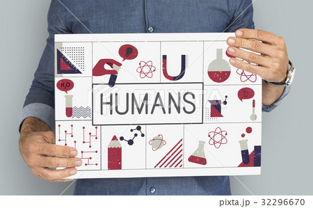 Man holding banner of biochemistry study scietific research 32296670