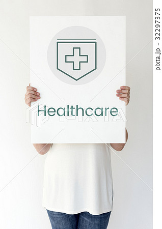 Hands holding network graphic overlay billboard 32297375