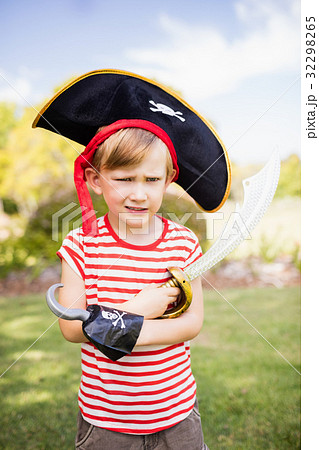 Portrait of cute boy pretending to be a pirate 32298265