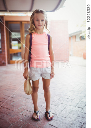 Front view of a cute little girl Front view of a cute little girl 32298520