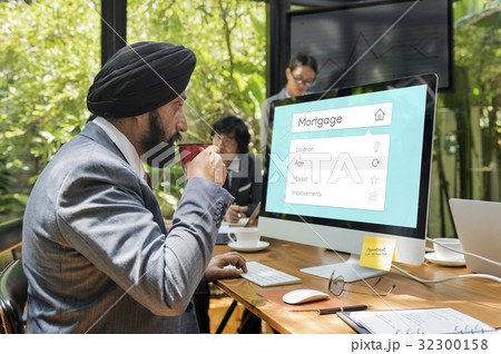 People planning for real estate residential investment graphic 32300158