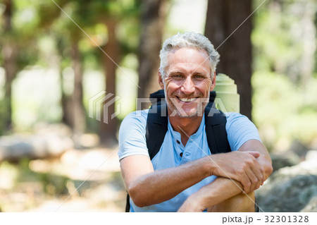 Hiker smiling and posing 32301328