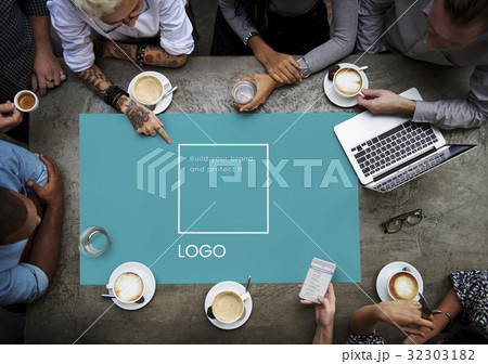 Group of people design the identity branding business trademark 32303182