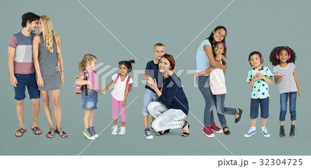 Diversity People Family Together Love Studio Portrait Isolated 32304725