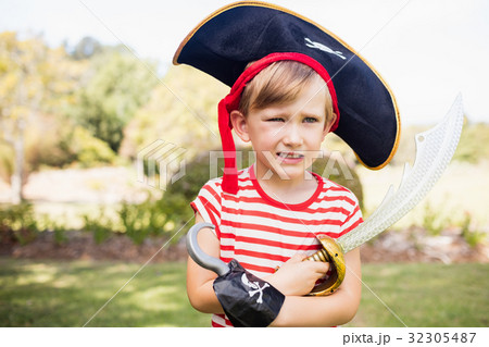 Portrait of cute boy pretending to be a pirate 32305487