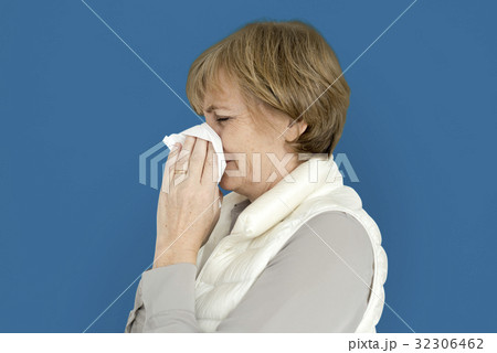 Woman Sad Crying Depress Sneeze Studio Portrait Woman Sad Crying Depress Sneeze Studio Portrait 32306462