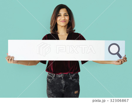 Woman is Holding a Search Sign 32306867