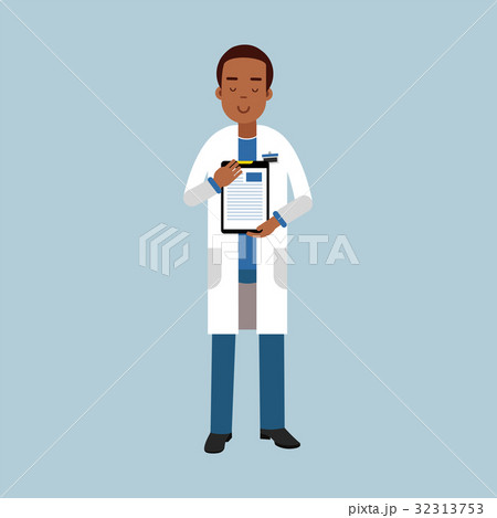 Male doctor character in uniform standing and 32313753