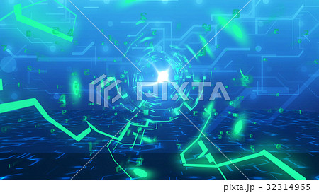 Technology Tunnel from imitation of circuit board 32314965