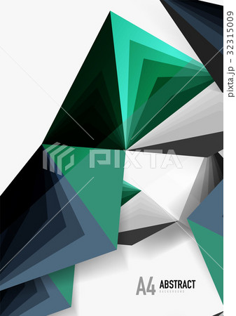 Vector low poly style 3d triangle line 32315009
