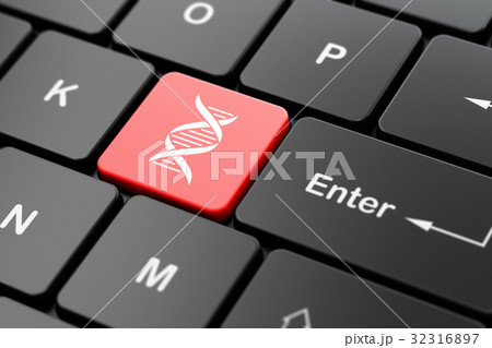 Science concept: DNA on computer keyboard 32316897