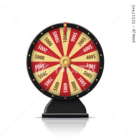 Black wheel of fortune 3d object isolated on white 32317445