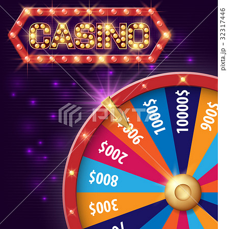 Spinning fortune wheel, Internet casino banner 32317446