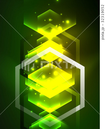 Techno glowing glass hexagons vector background Techno glowing glass hexagons vector background 32319052