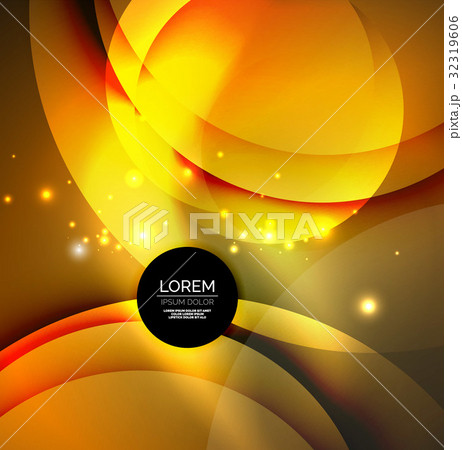 Digital illustration, glowing waves and circles 32319606