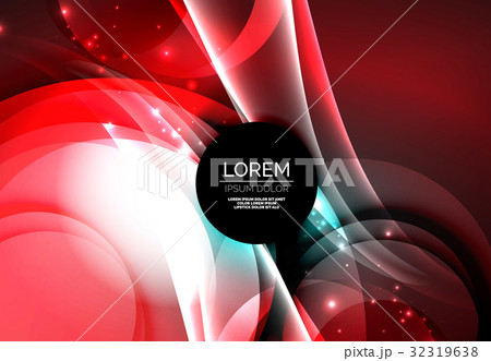 Digital illustration, glowing waves and circles Digital illustration, glowing waves and circles 32319638