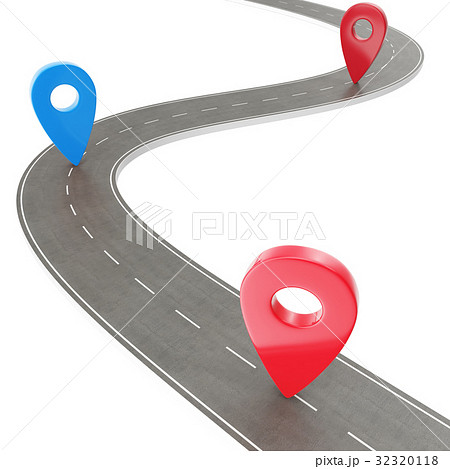 Road trip and Journey route. Winding Road on a 32320118