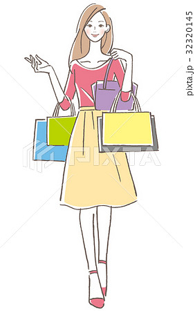 ショッピング 女性のイラスト素材