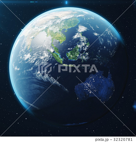 3D Rendering Planet earth from the space at night 32320781