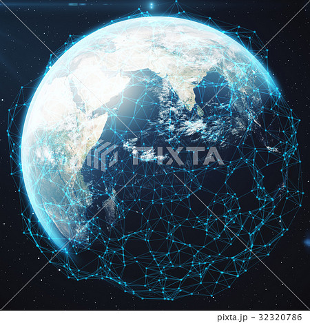 3D rendering Network and data exchange over planet 3D rendering Network and data exchange over planet 32320786