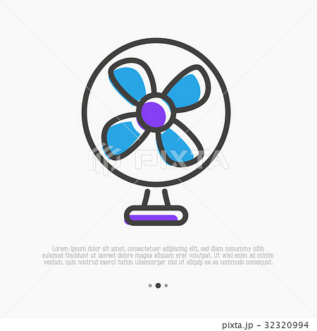 Fan thin line icon. Minimal vector illustration. 32320994