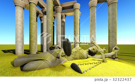 Broken lady of justice 3d rendering 32322437