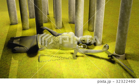 Broken lady of justice 3d rendering 32322460