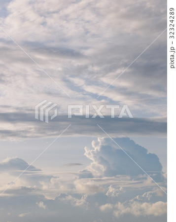 high white clouds in winter with clear blue sky. 32324289