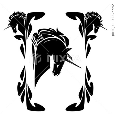 page decor border with unicorn heads page decor border with unicorn heads 32324442