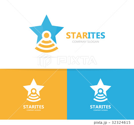 star and flask logo combination. Unique leader and 32324615