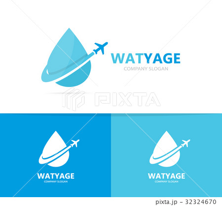 oil and airplane logo combination. Drop and travel 32324670