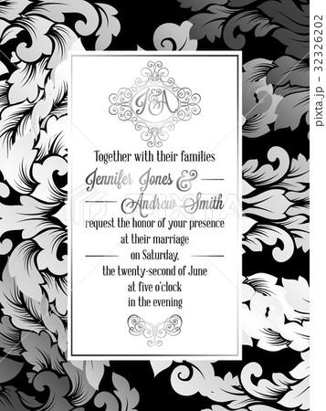 Vintage baroque style wedding invitation card Vintage baroque style wedding invitation card 32326202